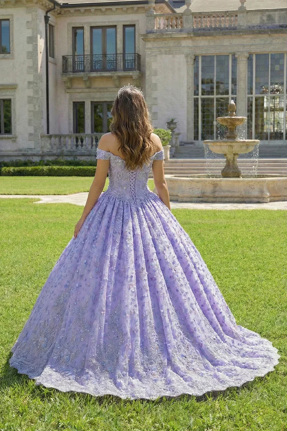 Alessandra Elegant Ball Gown Cold Shoulder Quinceañera Dress With Floral Embroidery