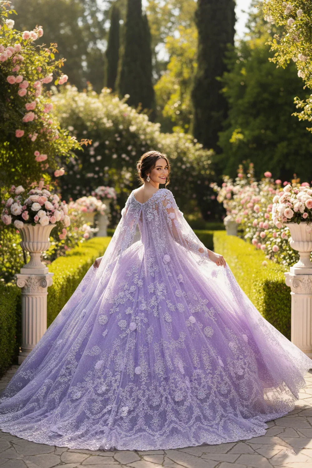 Serafina Elegant Ball Gown Off-the-shoulder Quinceañera Dress With Lace and 3D Floral