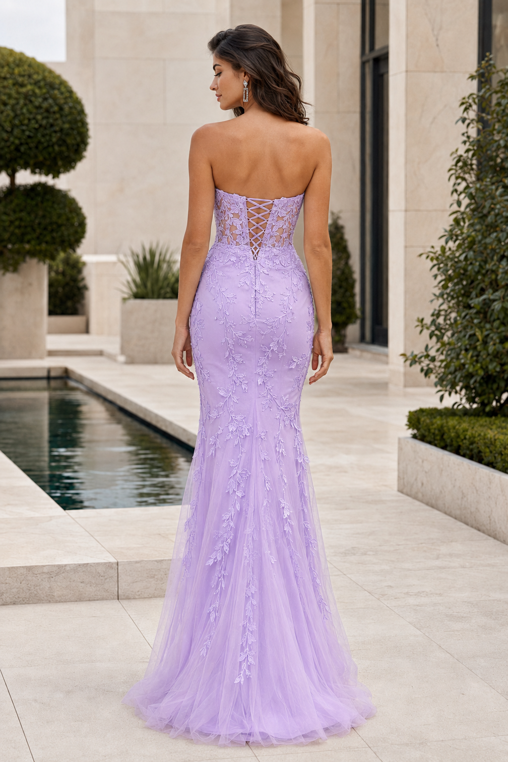 Kalbelle Lyra Strapless Lace Corset Mermaid Prom Dress