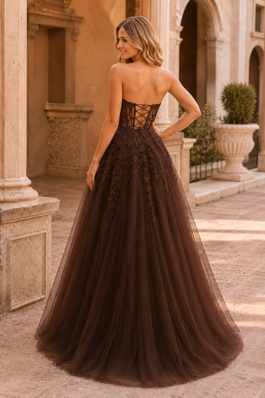 Jordelle Light Strapless Sweetheart Tulle Ball Gown Prom Dress