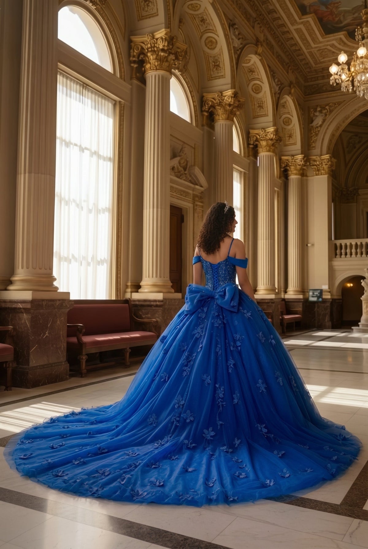 Claridad Charming Ball Gown Cold Shoulder Quinceañera Dress With 3D Floral and Lace