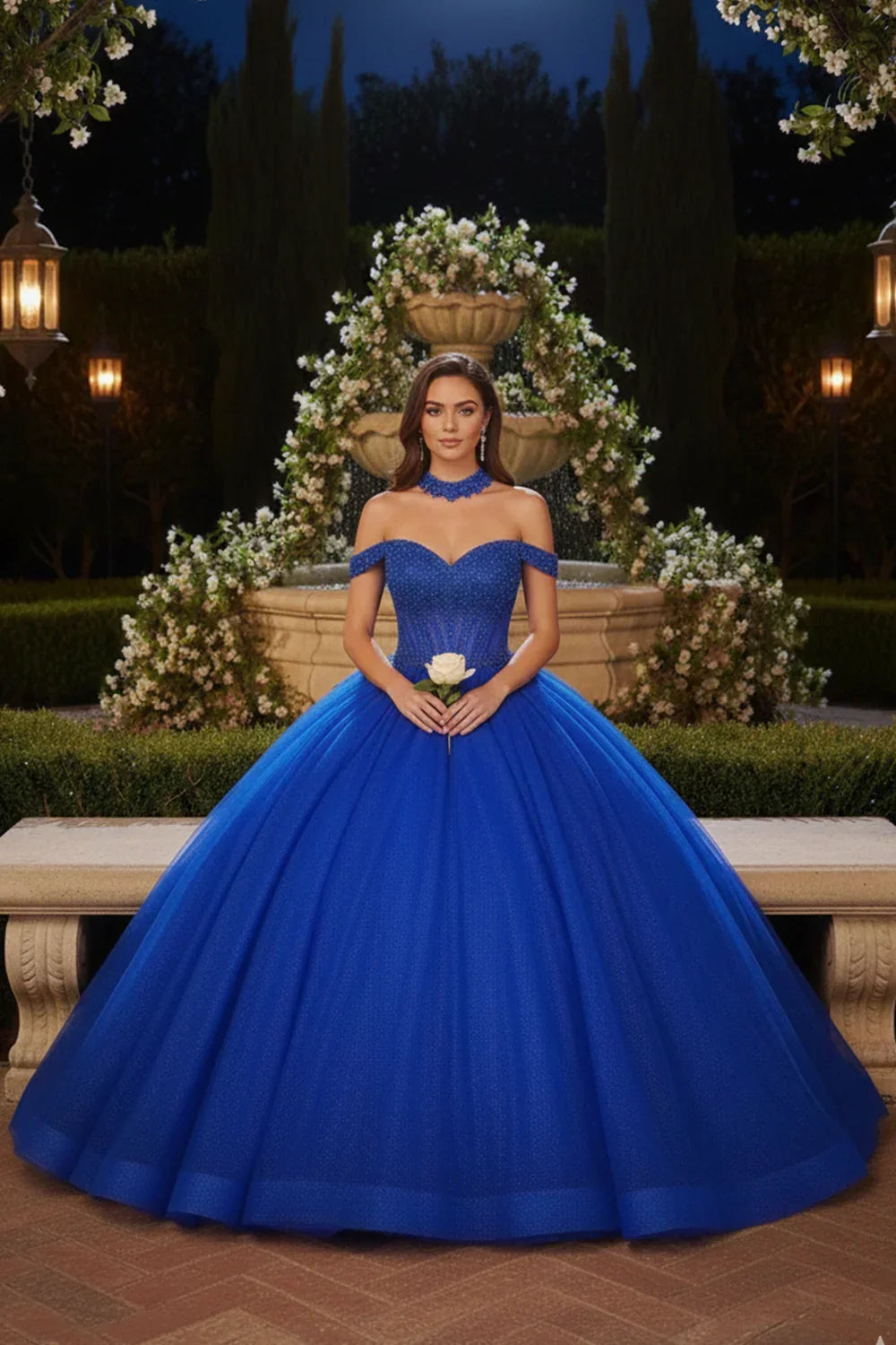 Fiorella Charming Ball Gown Off-the-shoulder Quinceañera Dress With Lace