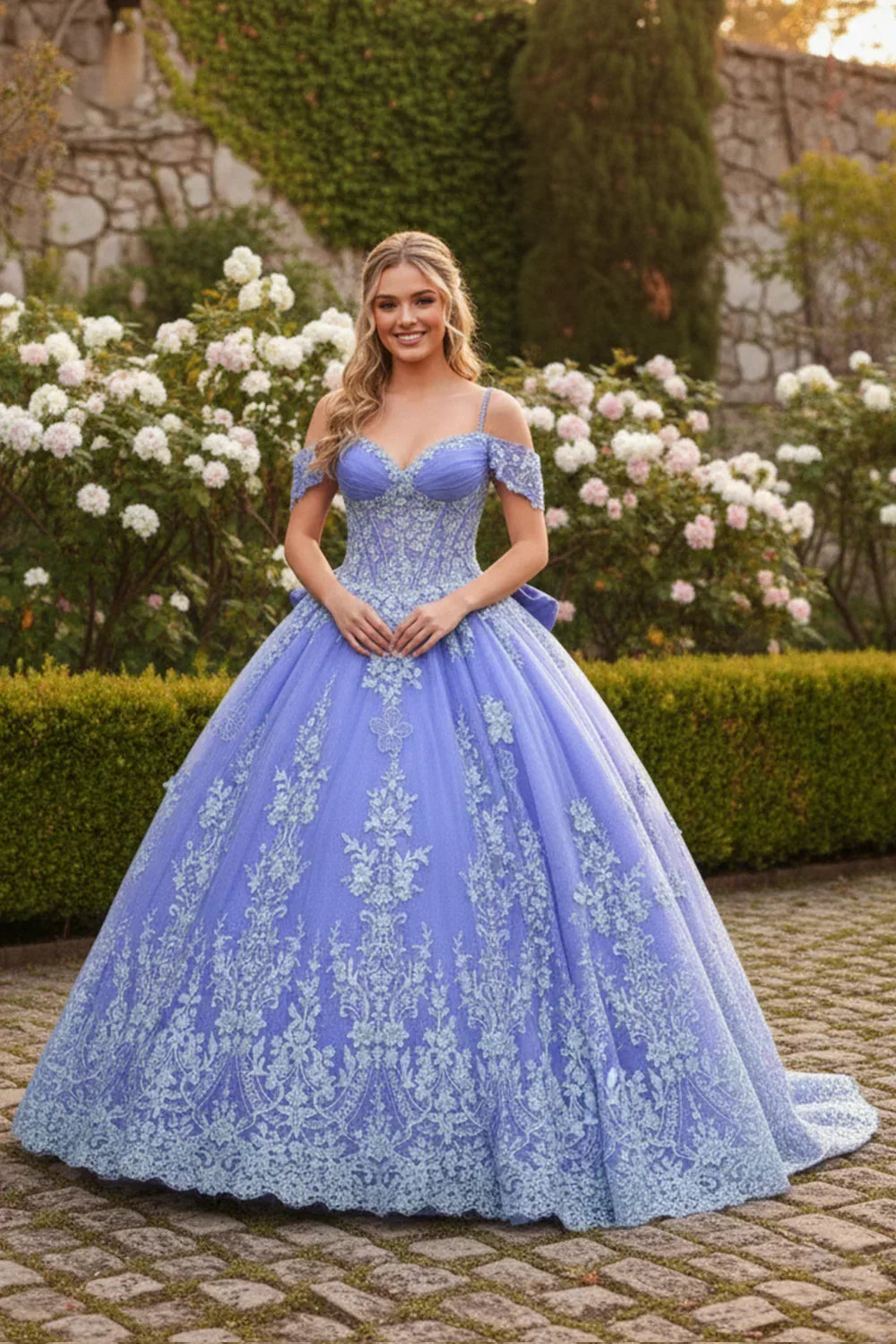 Magnolia Luxurious Ball Gown Sweetheart Quinceañera Dress With Floral Embroidery