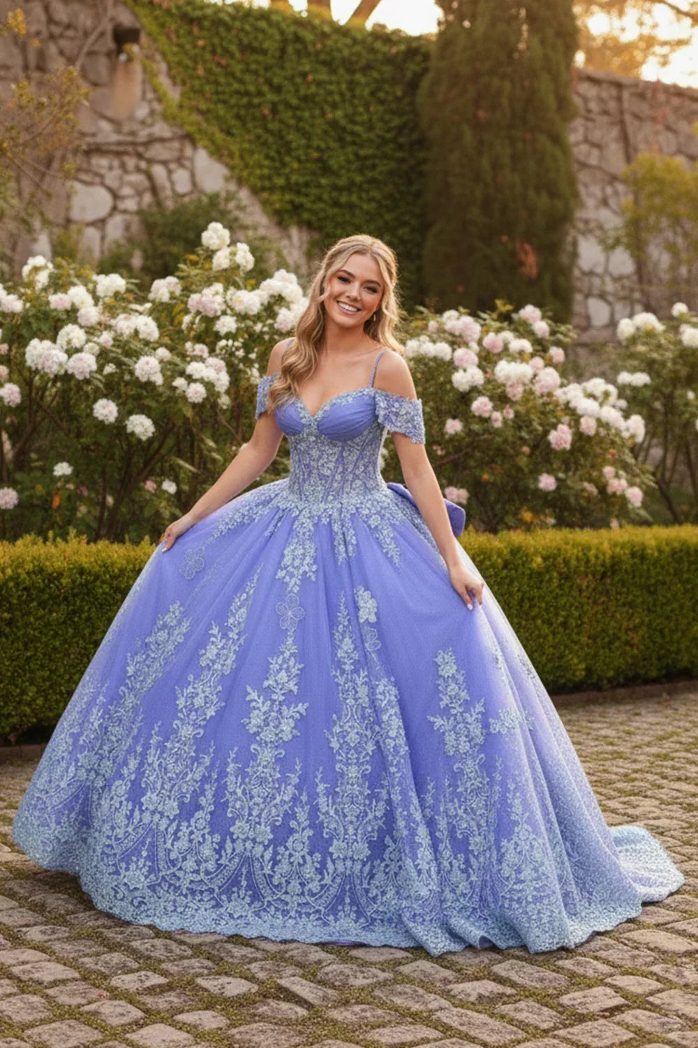 Magnolia Luxurious Ball Gown Sweetheart Quinceañera Dress With Floral Embroidery