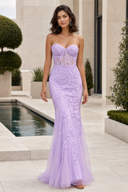 Kalbelle Lyra Strapless Lace Corset Mermaid Prom Dress