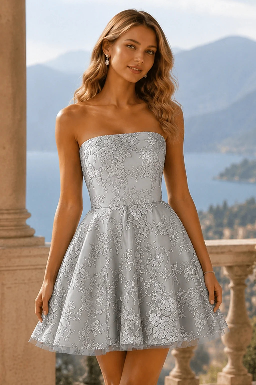 Nola Red Sparkle Spaghetti-Strap Mini Homecoming Dress