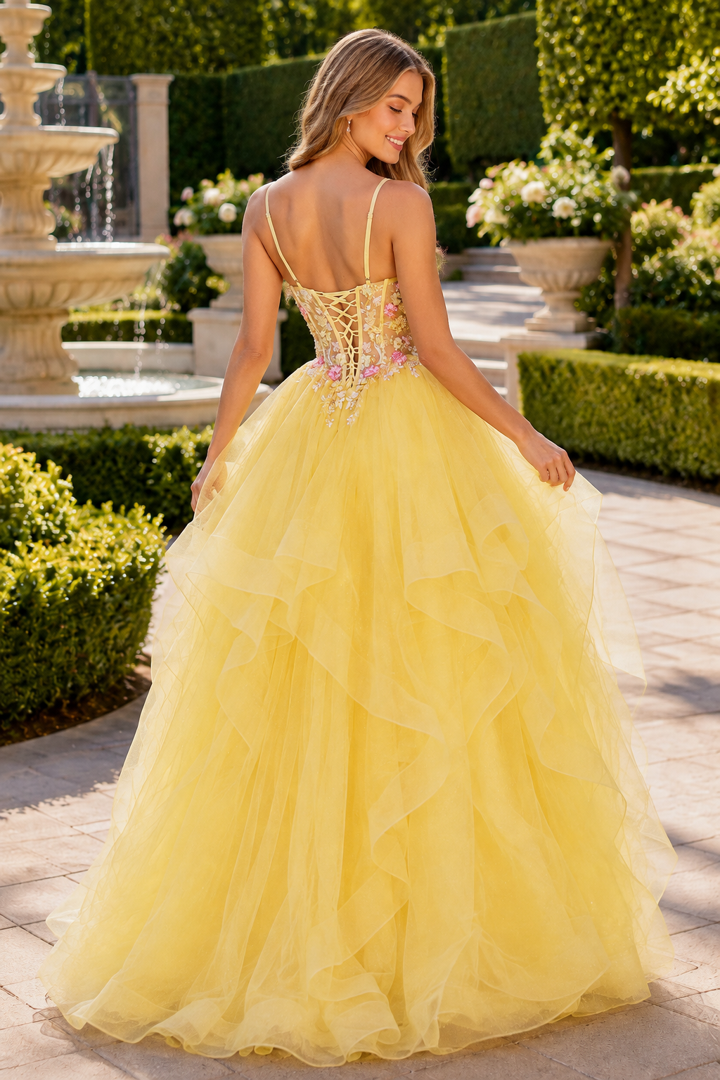 Elysia Beaded Corset Tulle Ball Gown Prom Dress