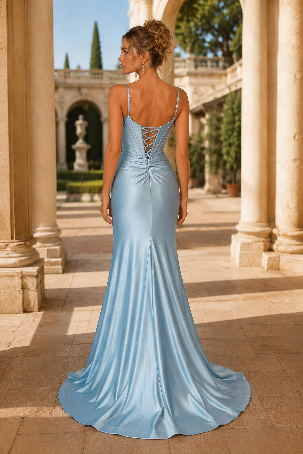 Lucienne Off-the-Shoulder Ruched Mermaid Prom Dress with Slit