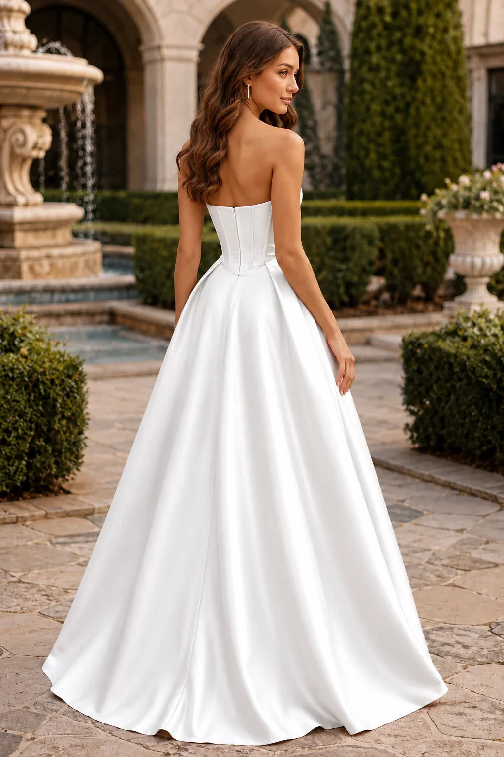 Rivelia Strapless Satin Ball Gown Prom Dress