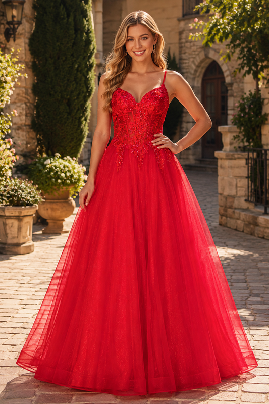 Terenza Beaded Corset Tulle Ball Gown Prom Dress