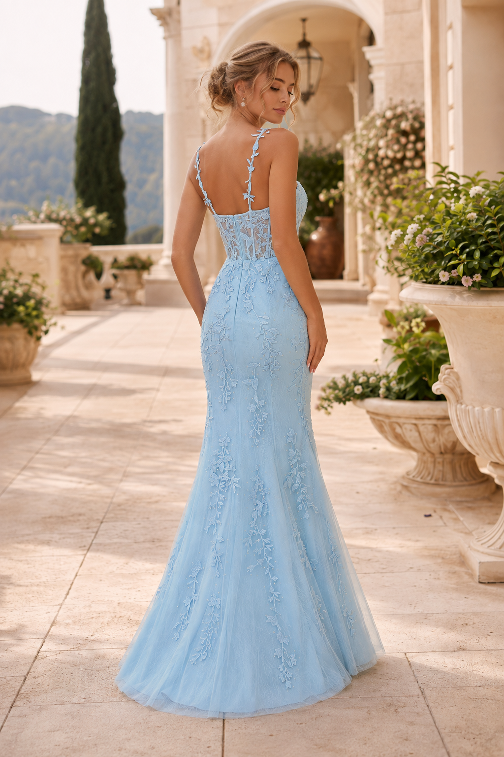 Giselene Spaghetti Strap Lace Mermaid Prom Dress
