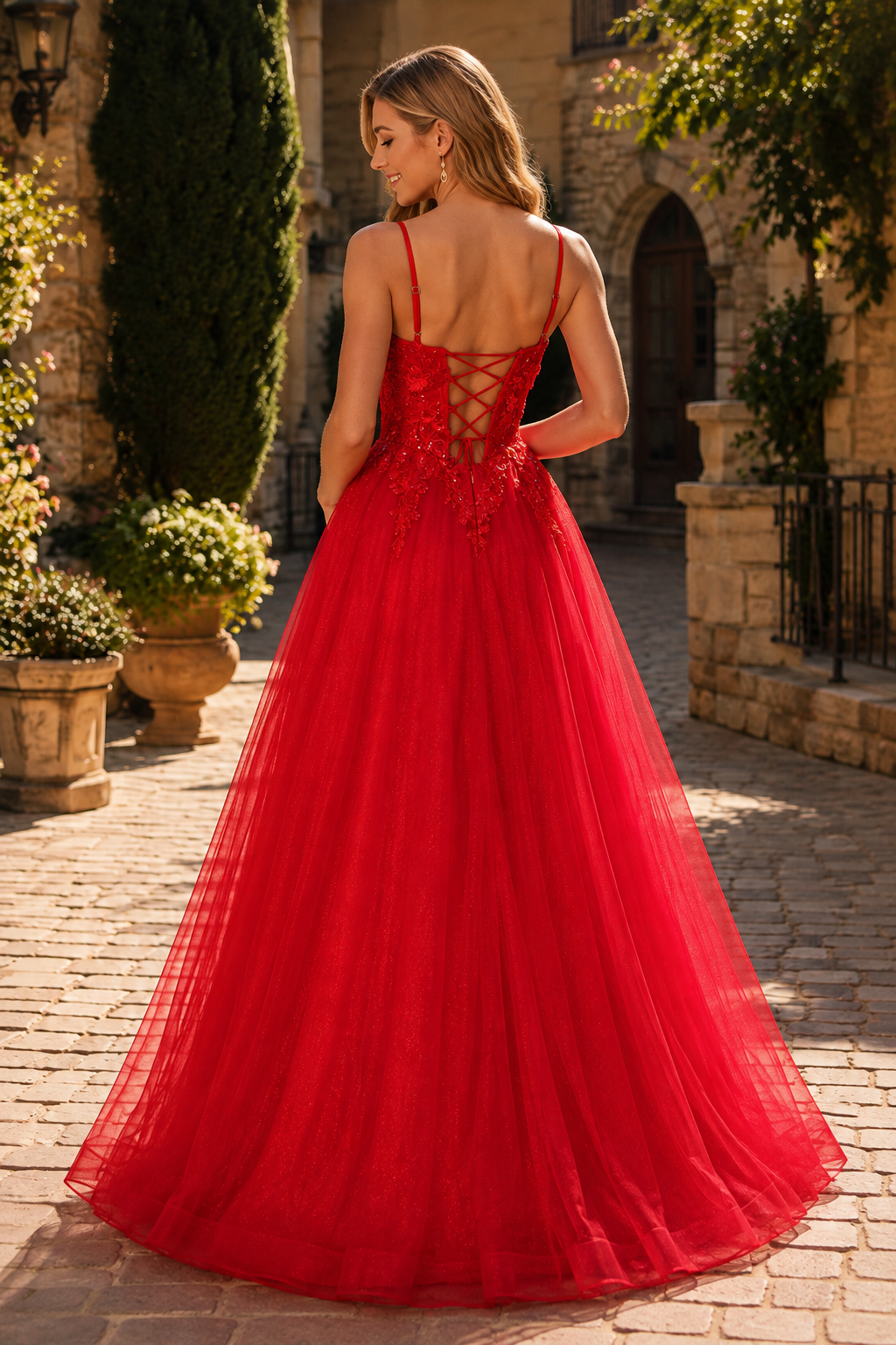 Terenza Beaded Corset Tulle Ball Gown Prom Dress