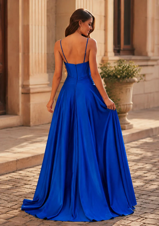 Jorbelle Strapless Fitted Gown with Slit Prom Dress