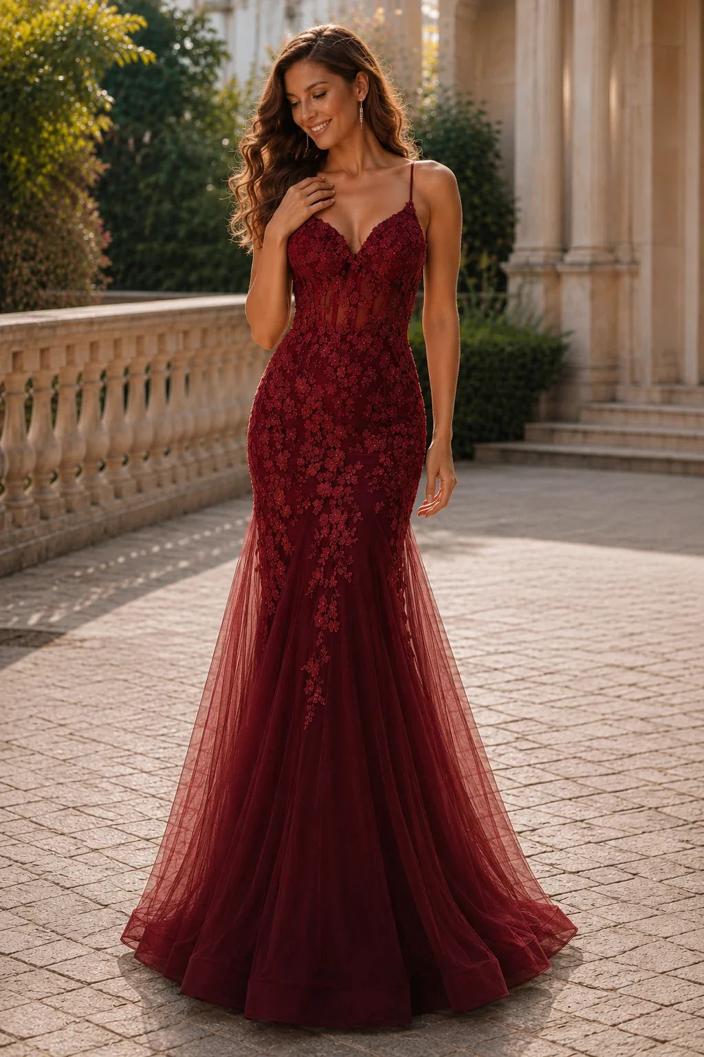 Isathia Seafoam Embellished Mermaid Gown Prom Dress