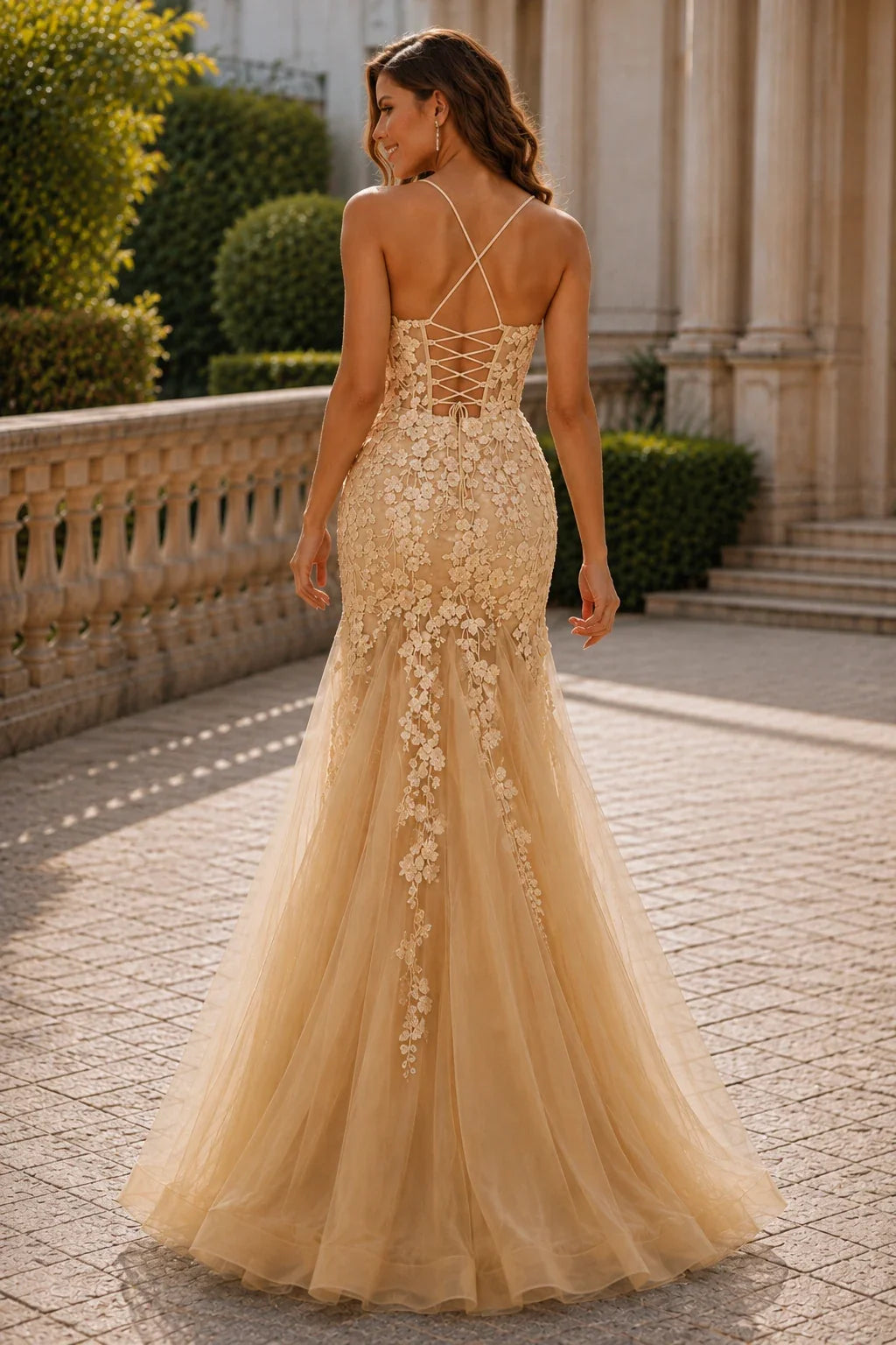Isathia Seafoam Embellished Mermaid Gown Prom Dress