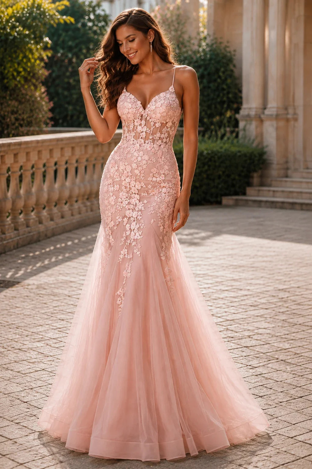 Isathia Seafoam Embellished Mermaid Gown Prom Dress