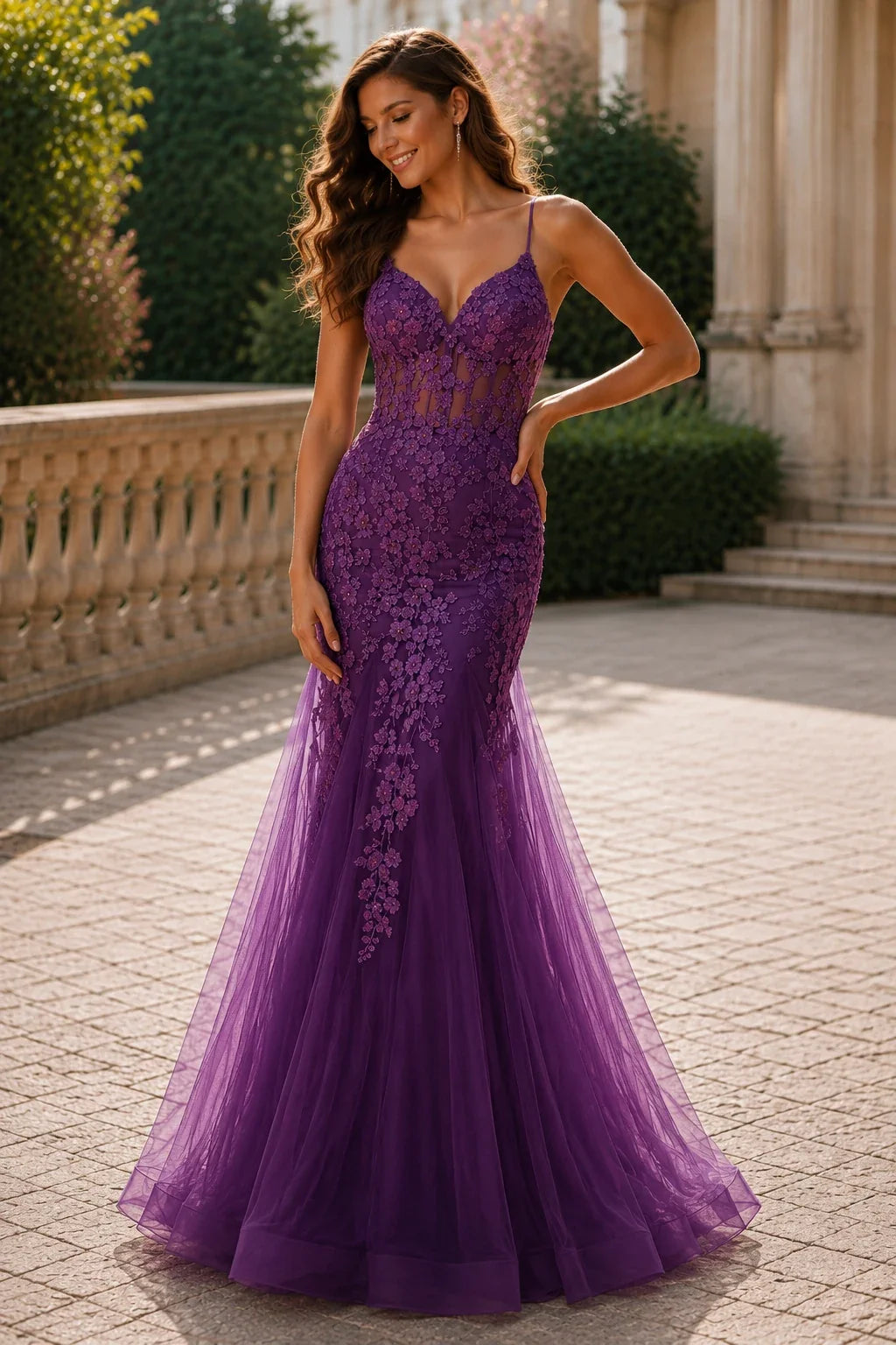 Isathia Seafoam Embellished Mermaid Gown Prom Dress