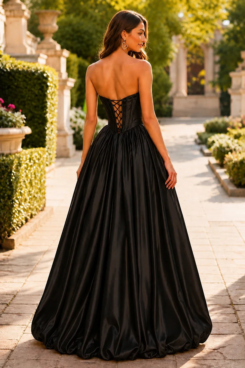 Lumeria Strapless Corset Satin Ball Gown Prom Dress