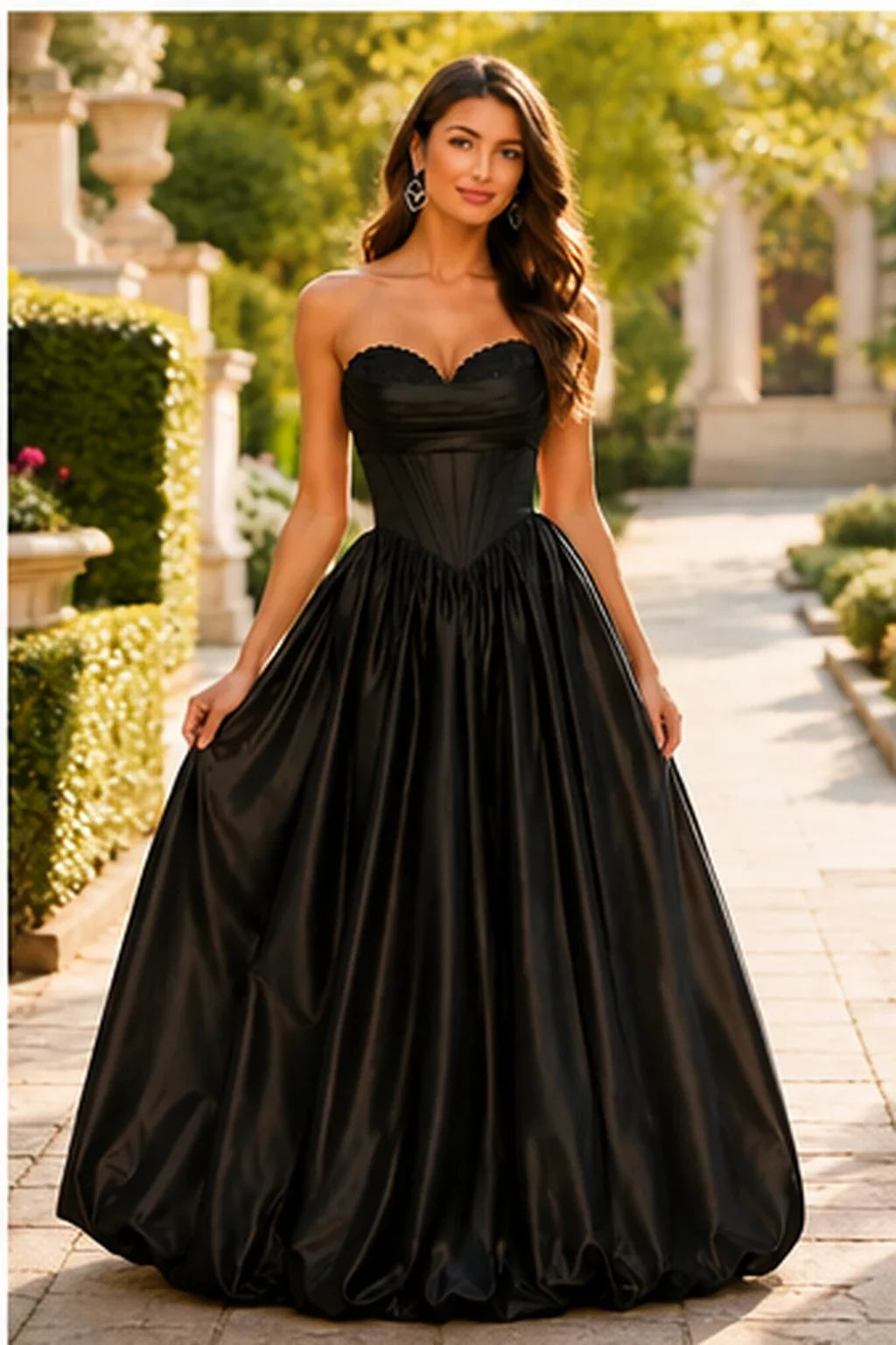 Lumeria Strapless Corset Satin Ball Gown Prom Dress
