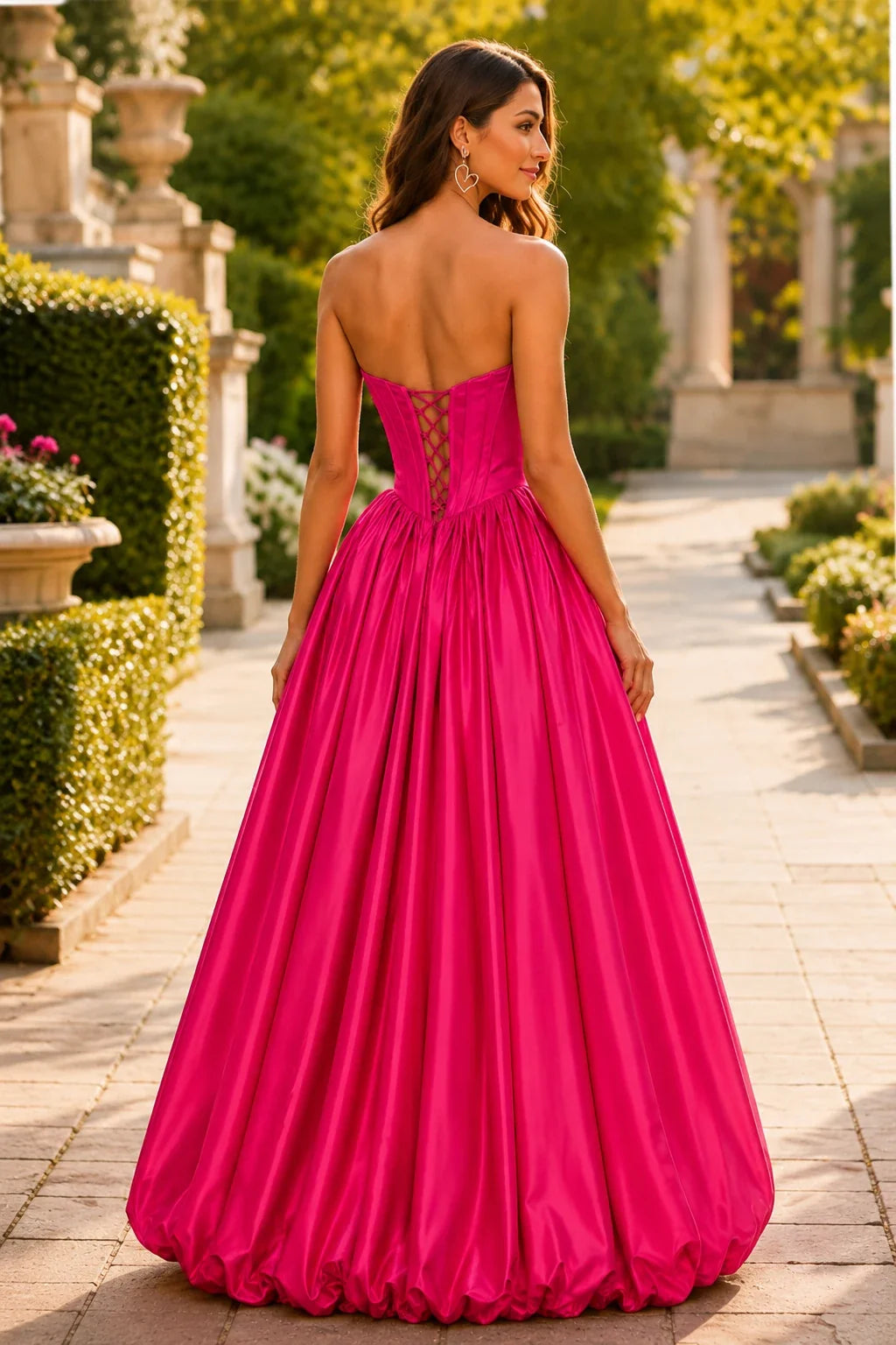 Lumeria Strapless Corset Satin Ball Gown Prom Dress
