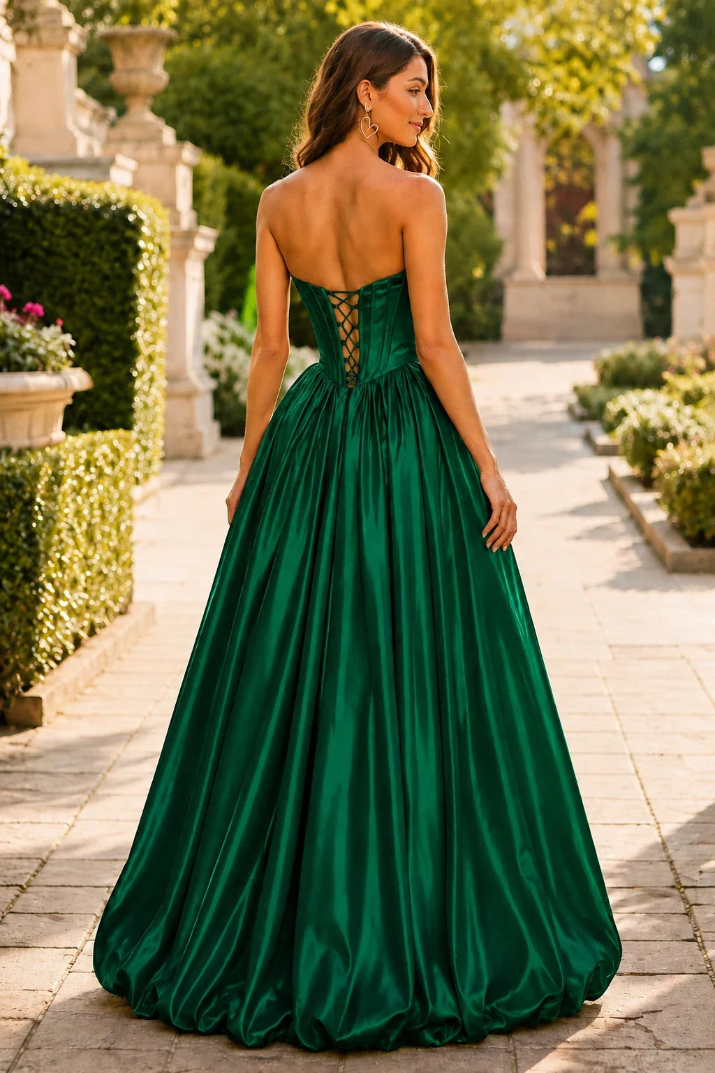 Lumeria Strapless Corset Satin Ball Gown Prom Dress