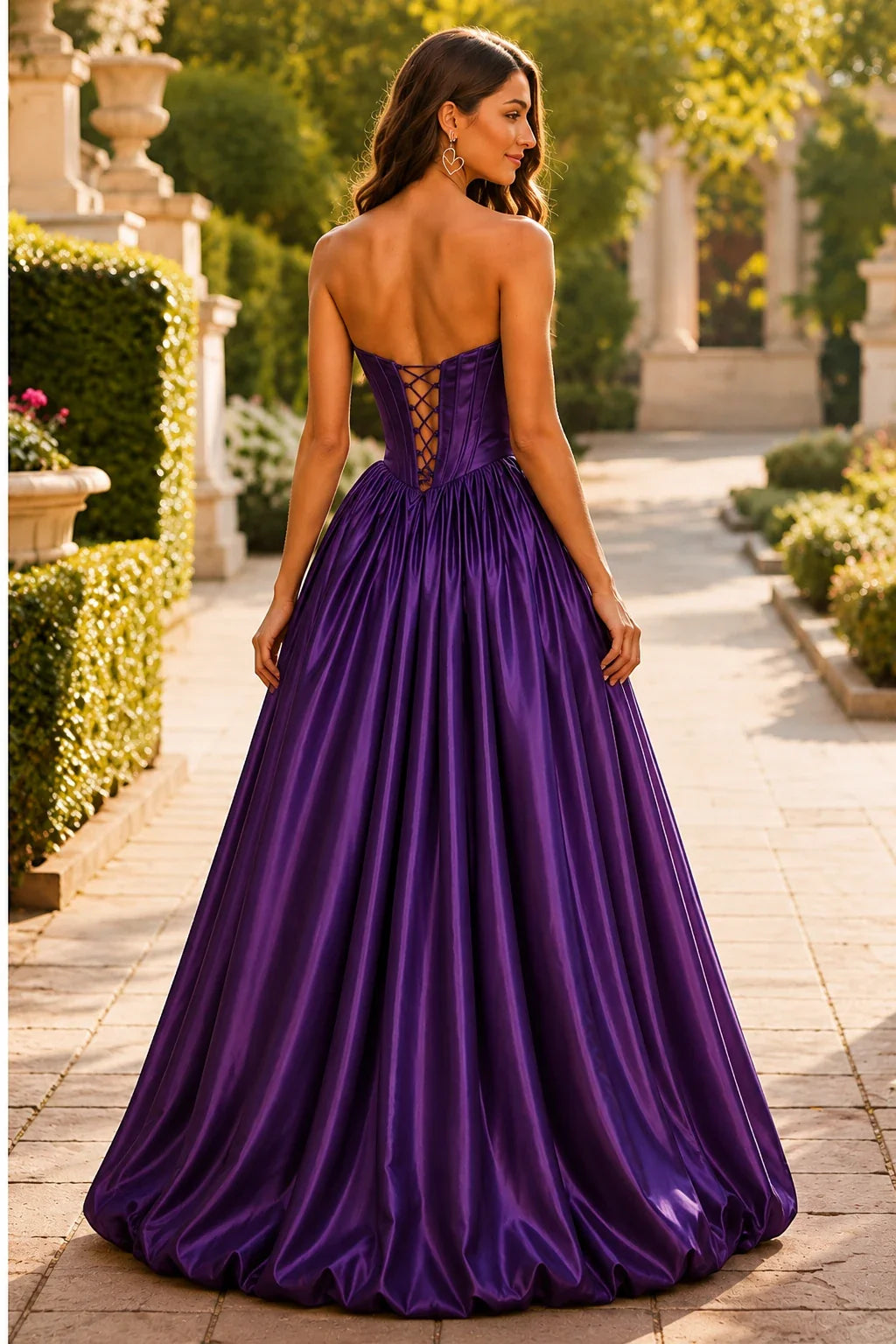 Lumeria Strapless Corset Satin Ball Gown Prom Dress