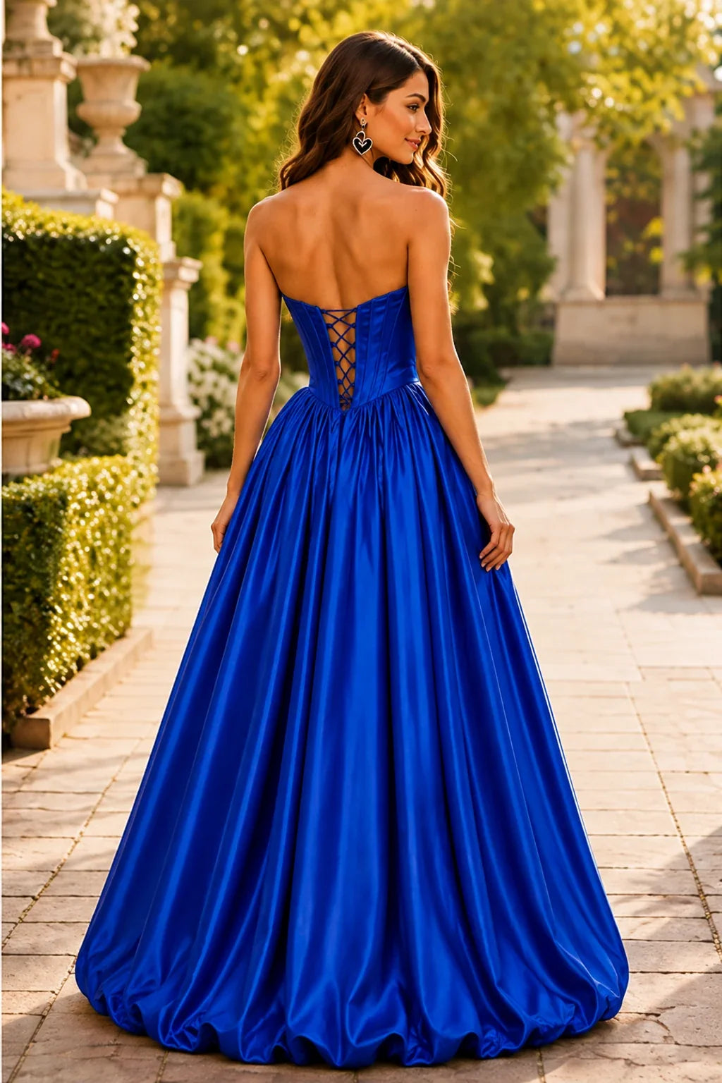 Lumeria Strapless Corset Satin Ball Gown Prom Dress