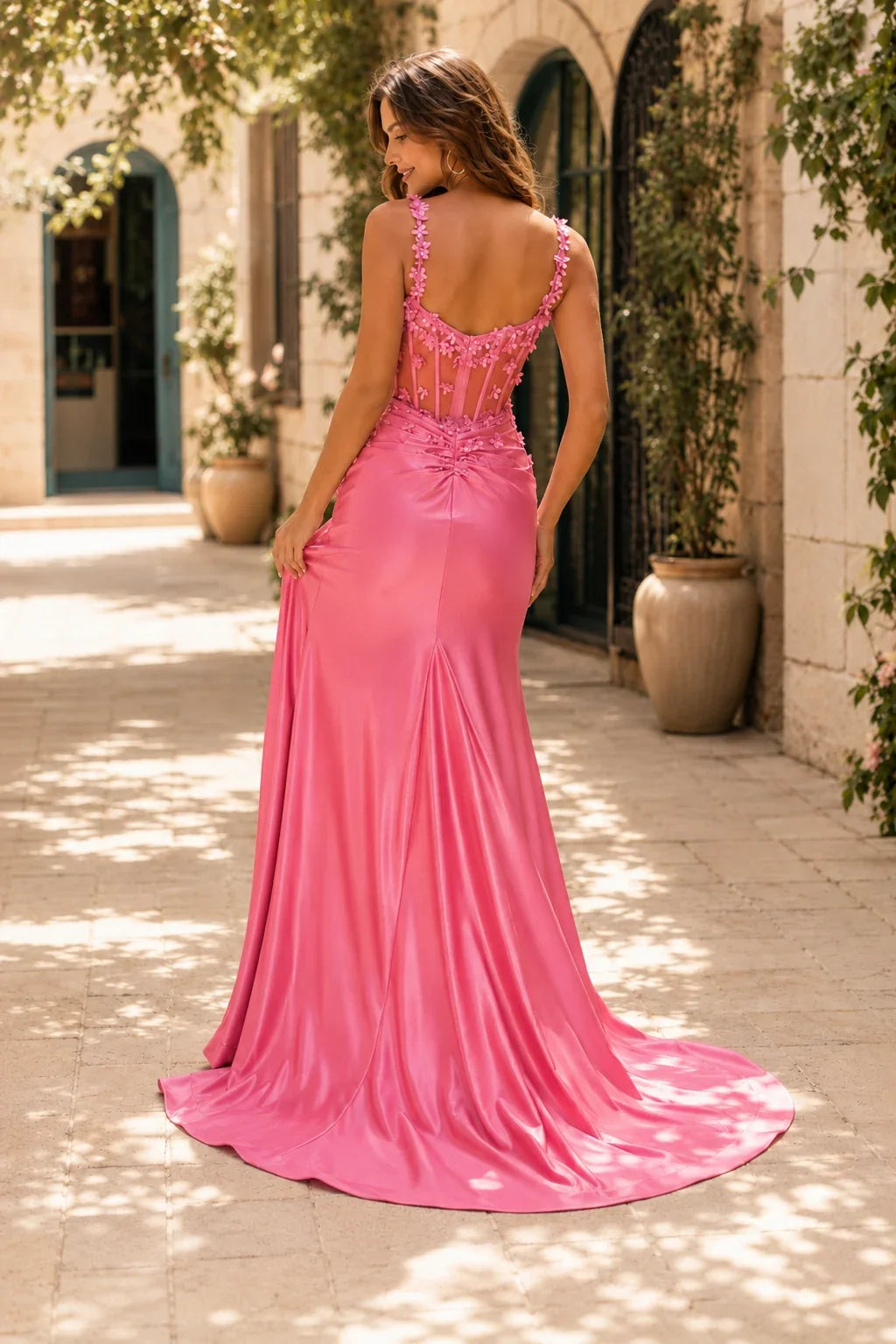 Oriana Beaded Corset Mermaid Prom Dress with Slit