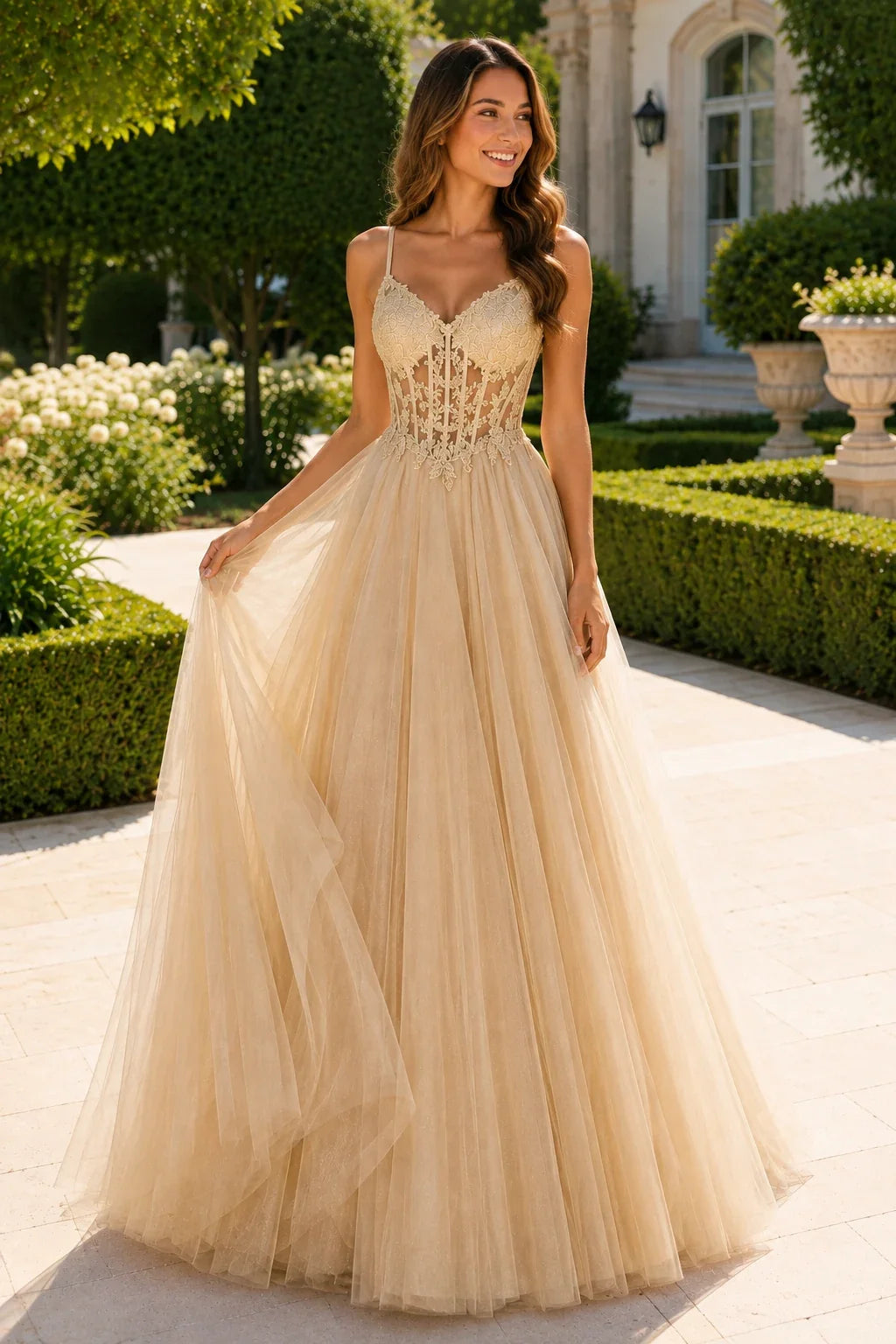 Solara Sweetheart Corset Tulle Ball Gown Prom Dress