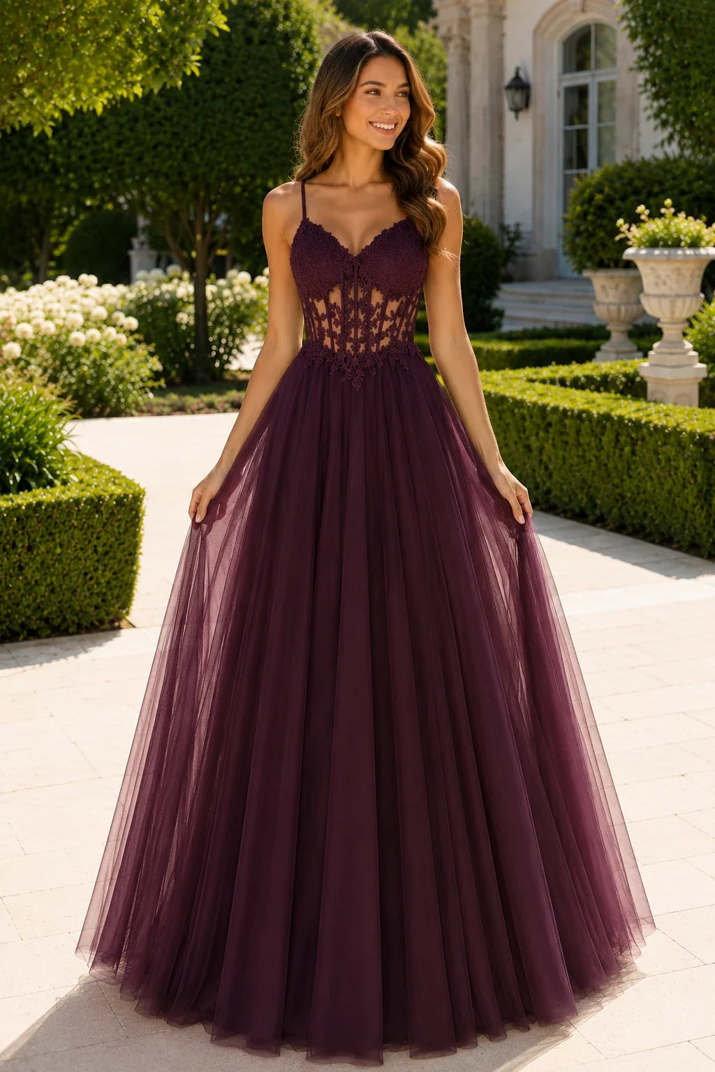 Solara Sweetheart Corset Tulle Ball Gown Prom Dress