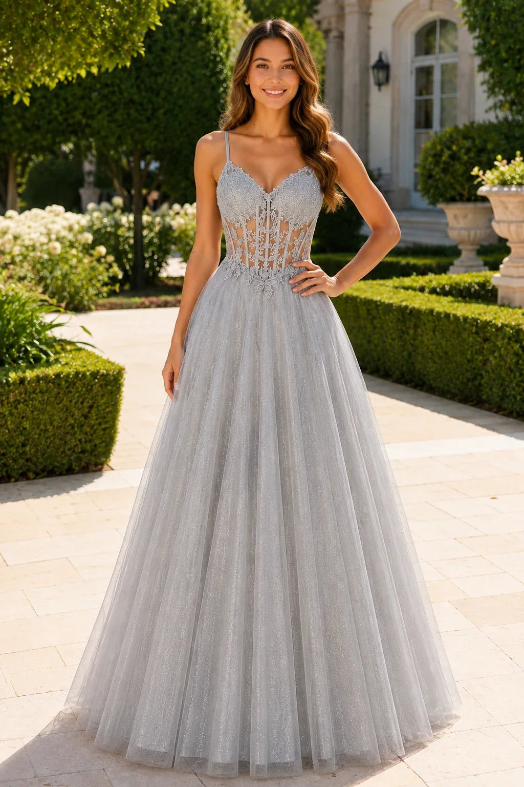 Solara Sweetheart Corset Tulle Ball Gown Prom Dress