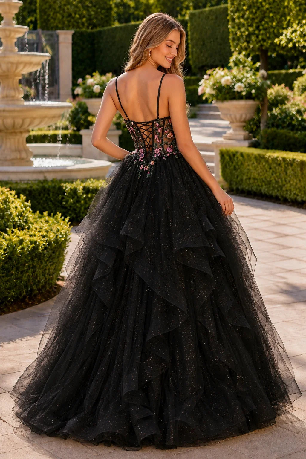 Elysia Beaded Corset Tulle Ball Gown Prom Dress
