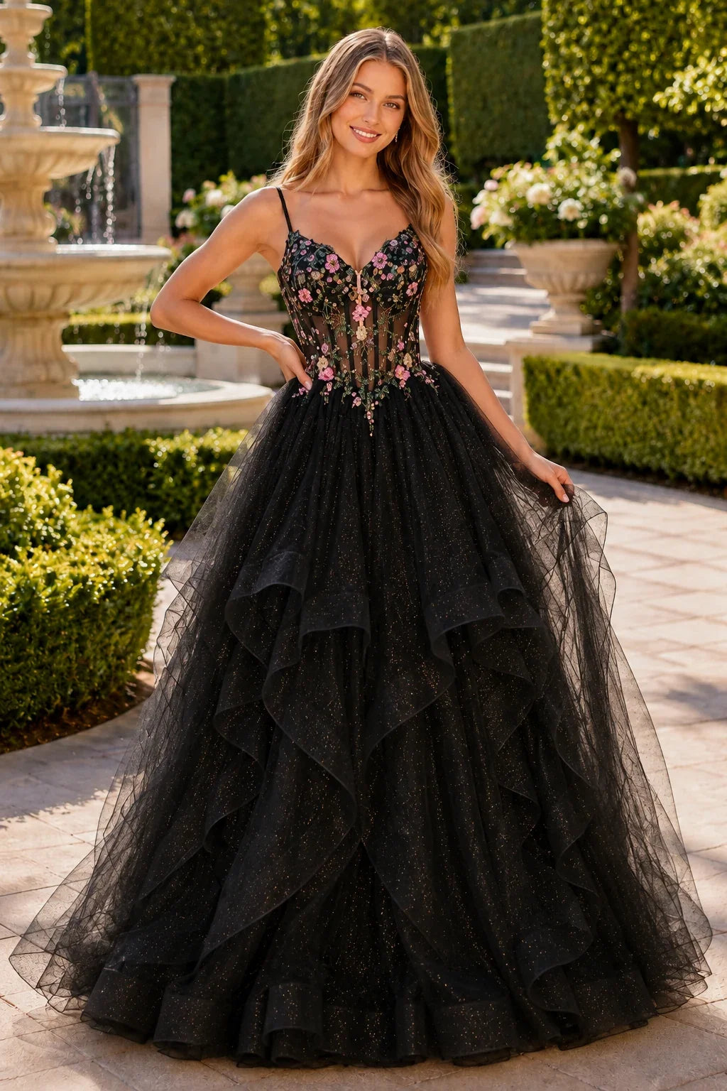 Elysia Beaded Corset Tulle Ball Gown Prom Dress