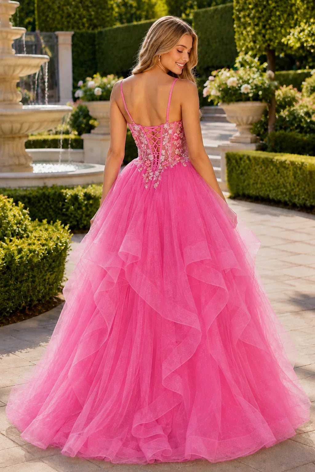 Elysia Beaded Corset Tulle Ball Gown Prom Dress