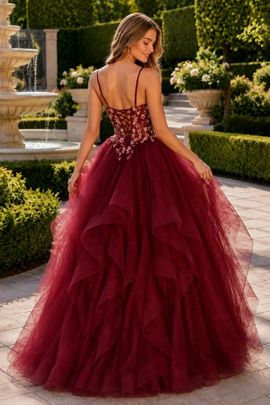 Elysia Beaded Corset Tulle Ball Gown Prom Dress