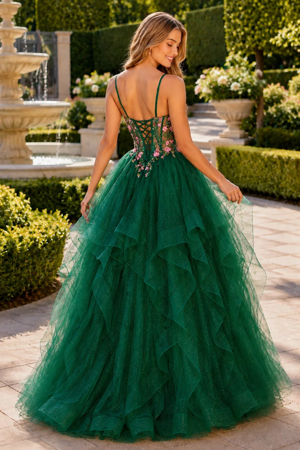 Elysia Beaded Corset Tulle Ball Gown Prom Dress