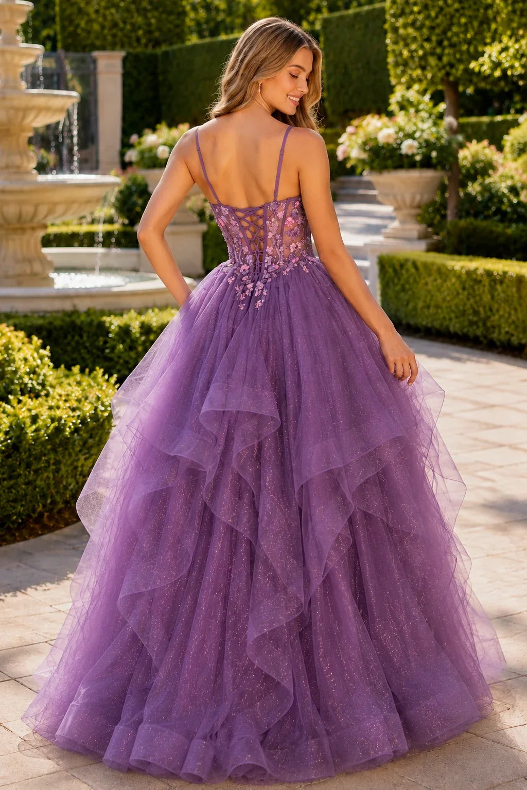 Elysia Beaded Corset Tulle Ball Gown Prom Dress