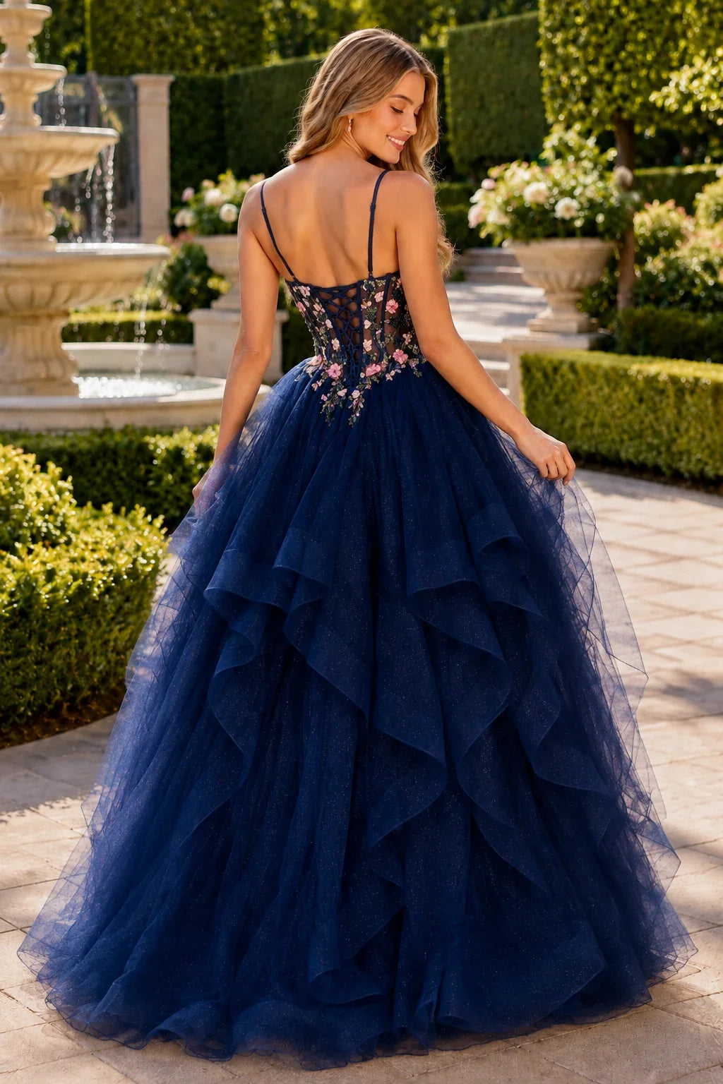 Elysia Beaded Corset Tulle Ball Gown Prom Dress