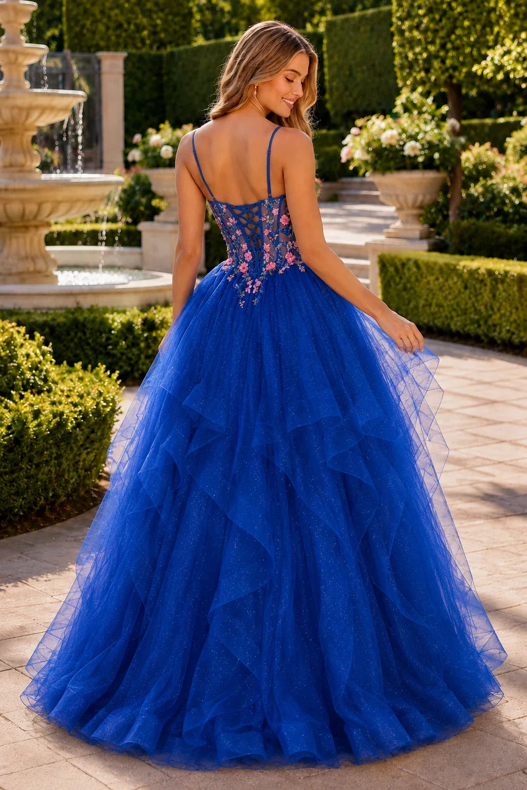 Elysia Beaded Corset Tulle Ball Gown Prom Dress