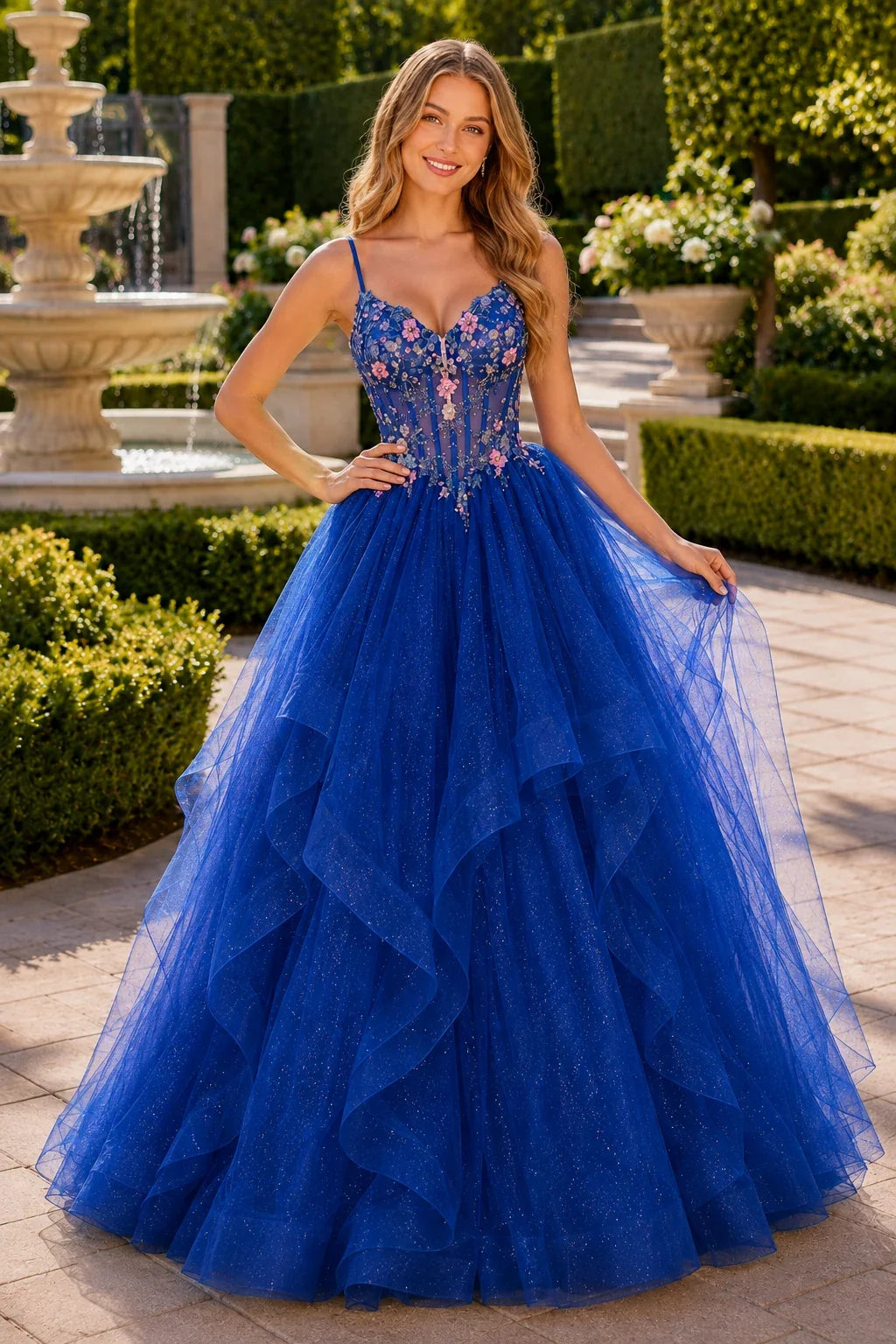 Elysia Beaded Corset Tulle Ball Gown Prom Dress