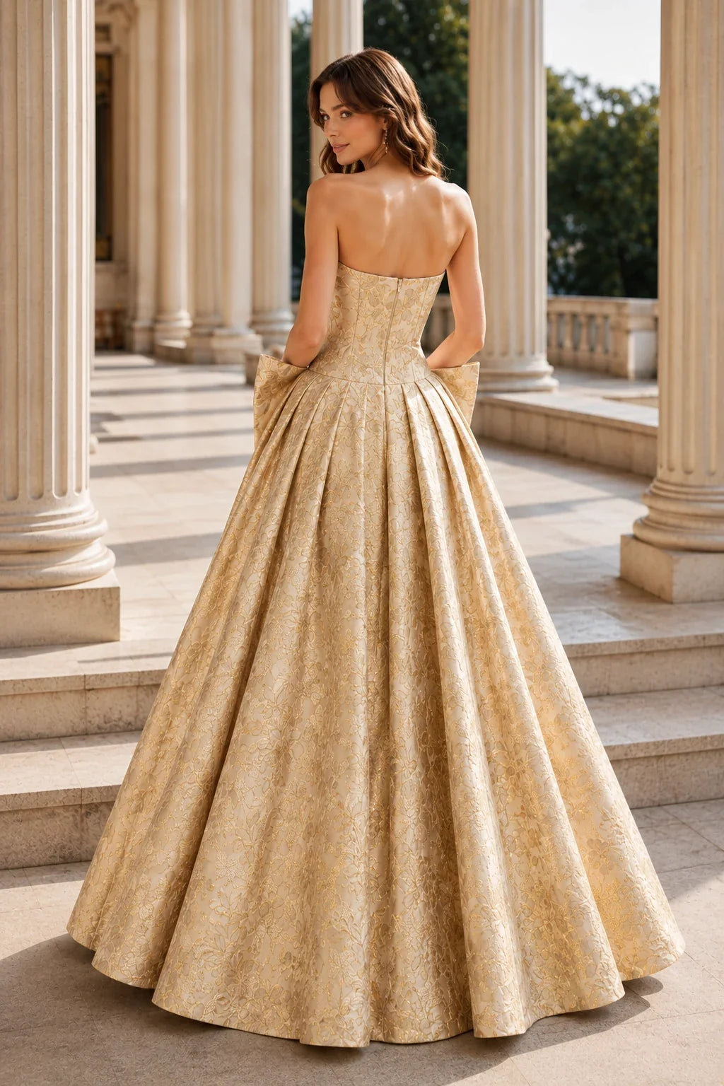 Marcella Bow Corset Ball Gown Prom Dress