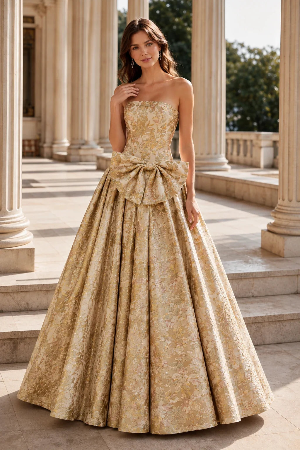 Marcella Bow Corset Ball Gown Prom Dress