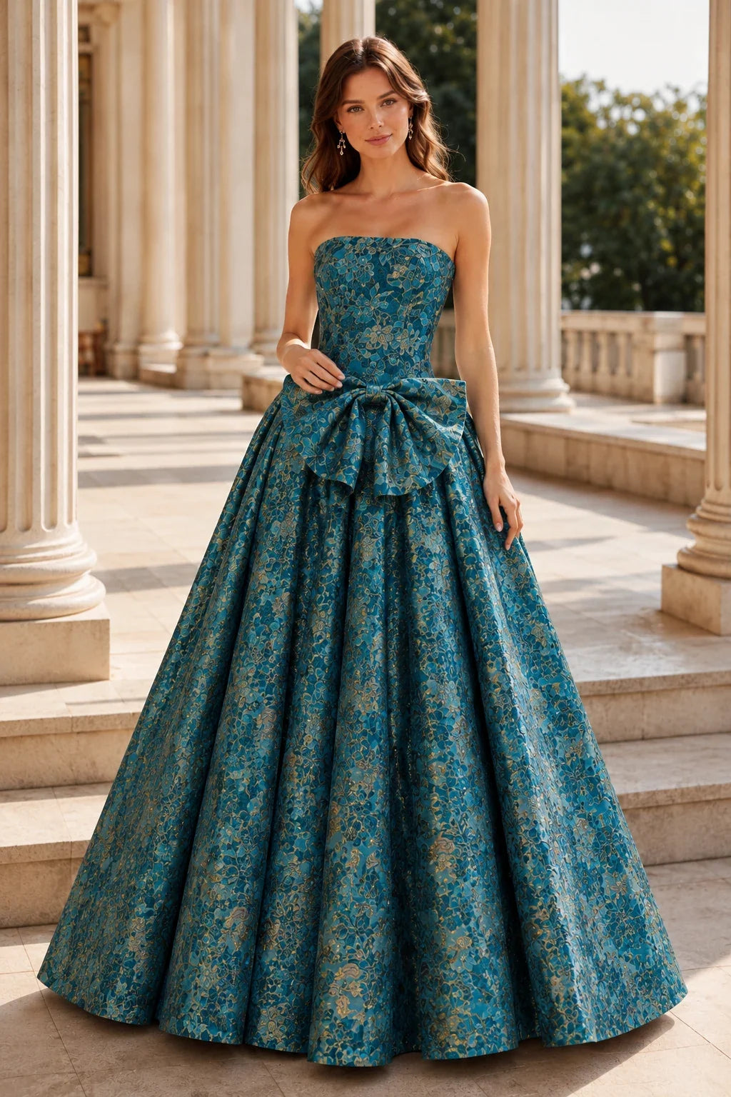 Marcella Bow Corset Ball Gown Prom Dress