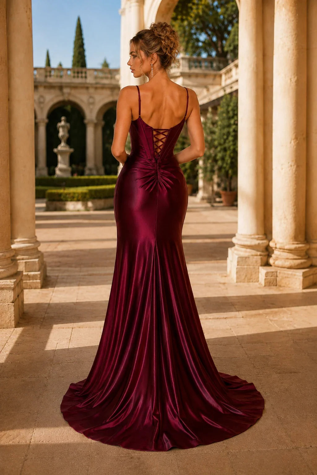 Lucienne Off-the-Shoulder Ruched Mermaid Prom Dress with Slit