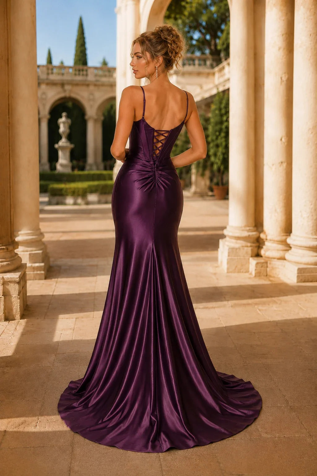 Lucienne Off-the-Shoulder Ruched Mermaid Prom Dress with Slit