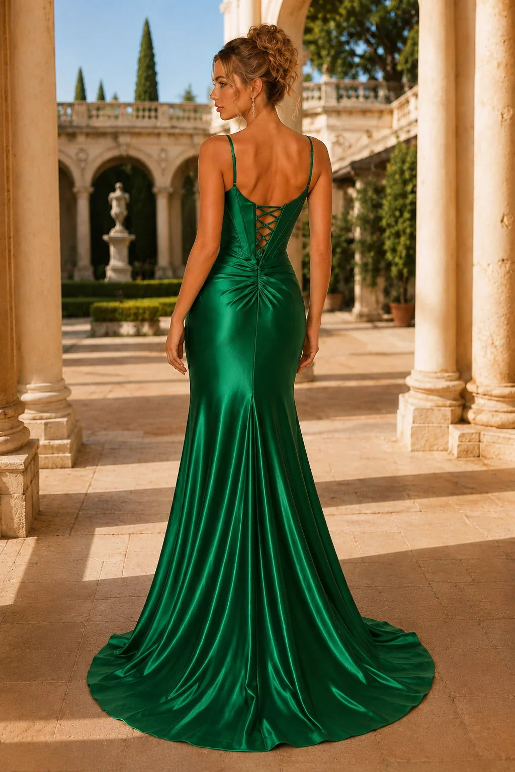 Lucienne Off-the-Shoulder Ruched Mermaid Prom Dress with Slit