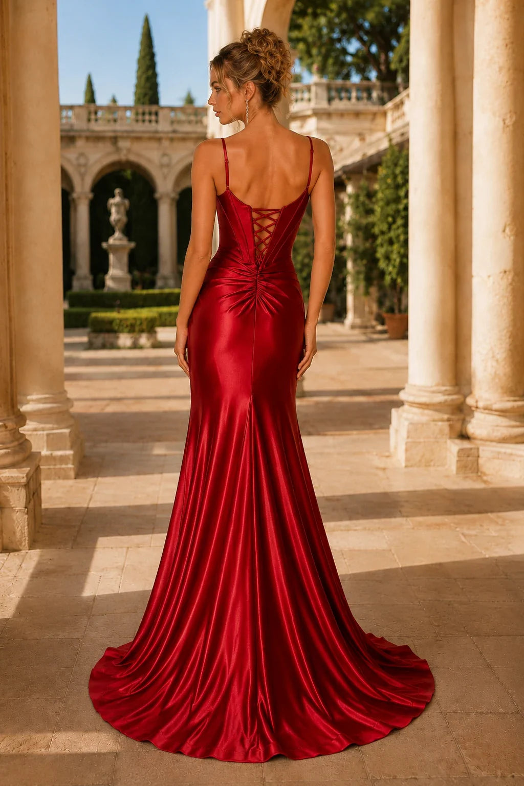 Lucienne Off-the-Shoulder Ruched Mermaid Prom Dress with Slit
