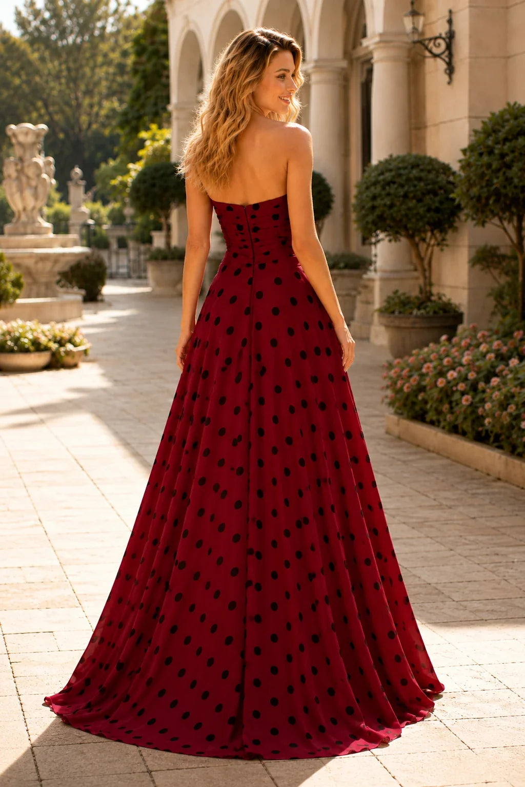 Larissa Bow Spaghetti-Strap A-Line Prom Dress with Slit