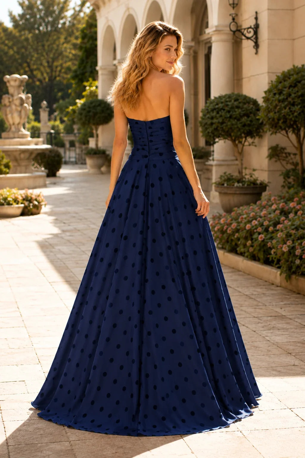 Larissa Bow Spaghetti-Strap A-Line Prom Dress with Slit