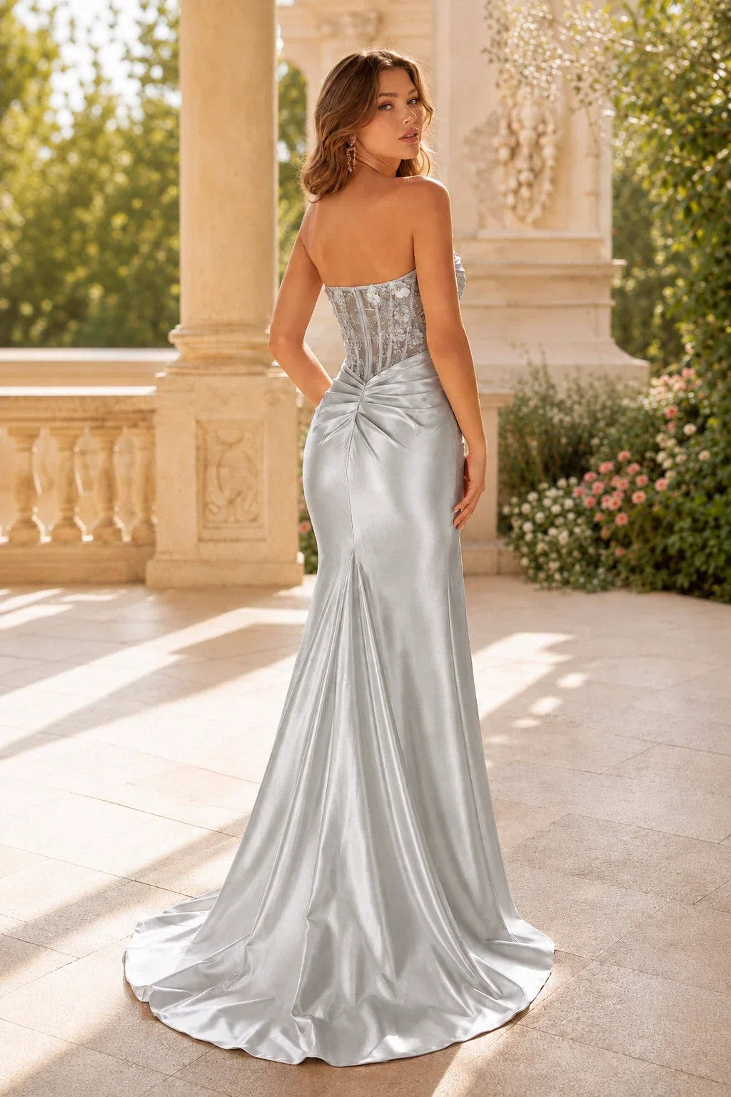Danica Sweetheart Ruched Mermaid Prom Dress with Slit